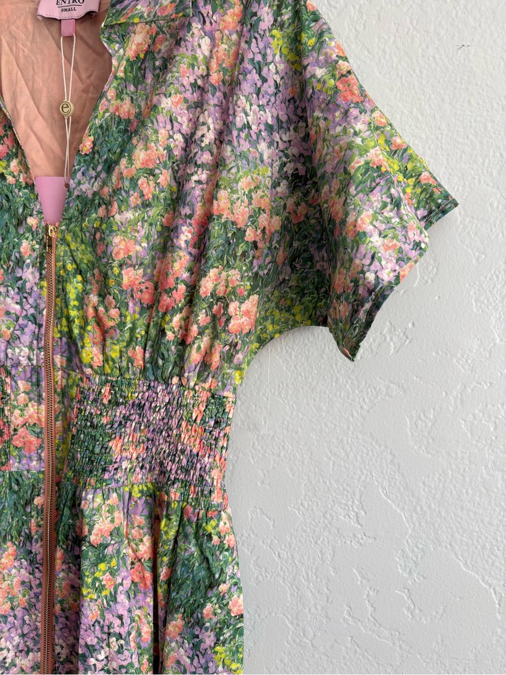 ❤️NEW entro Floral Zip-Front Midi Dress in Green and Orange - Picture 3 of 10